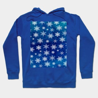 Christmas Glitter snowflakes In Blue Hoodie